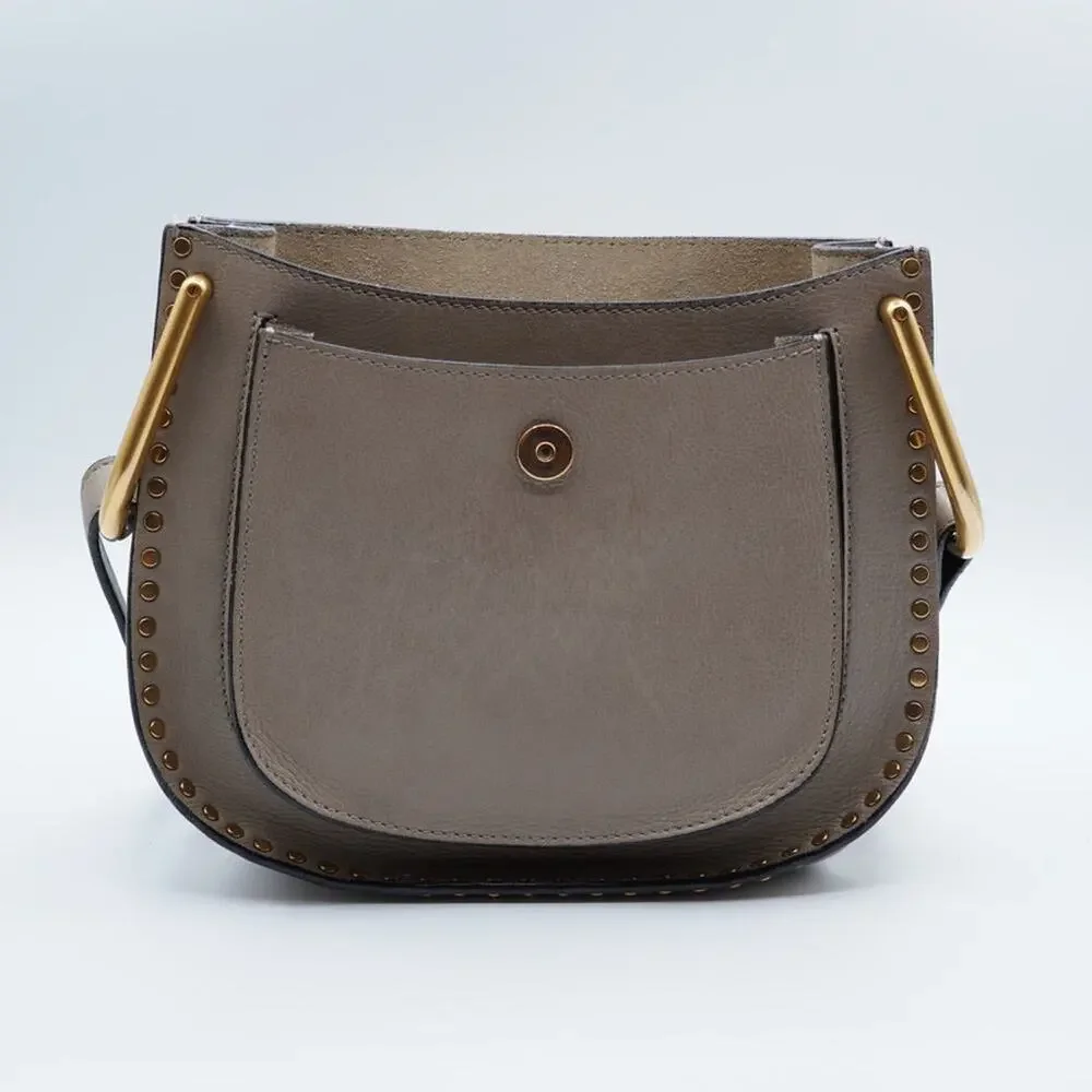 Chloe Grey Hudson Whipstitch Leather Shoulder Bag
